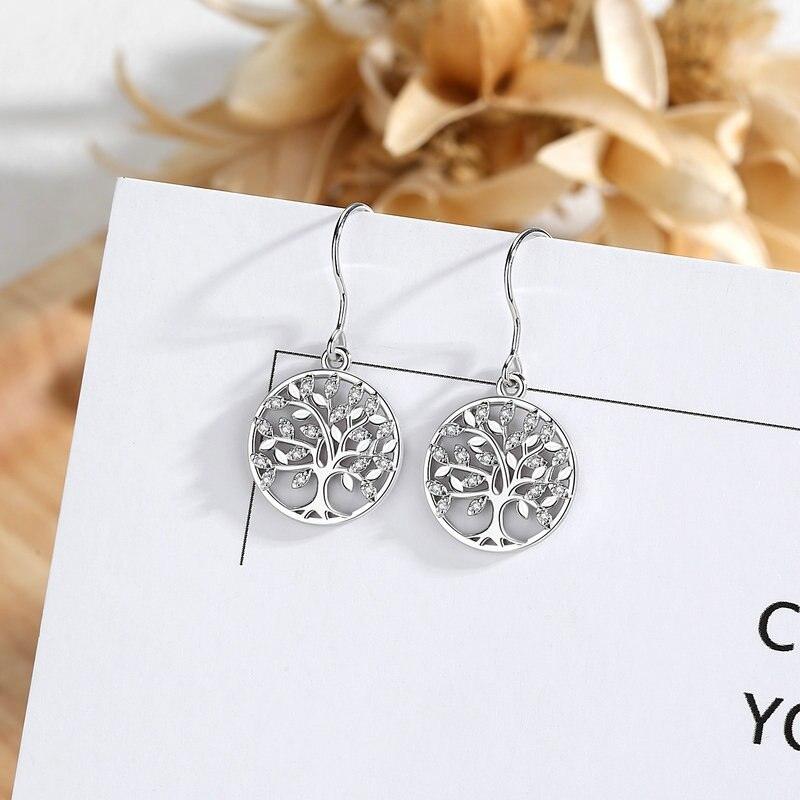 Micory Boucles d'oreilles Arbre de vie Femme Argent Sterling 925 Micory Boucles d'oreilles Arbre de vie Femme Argent Sterling 925