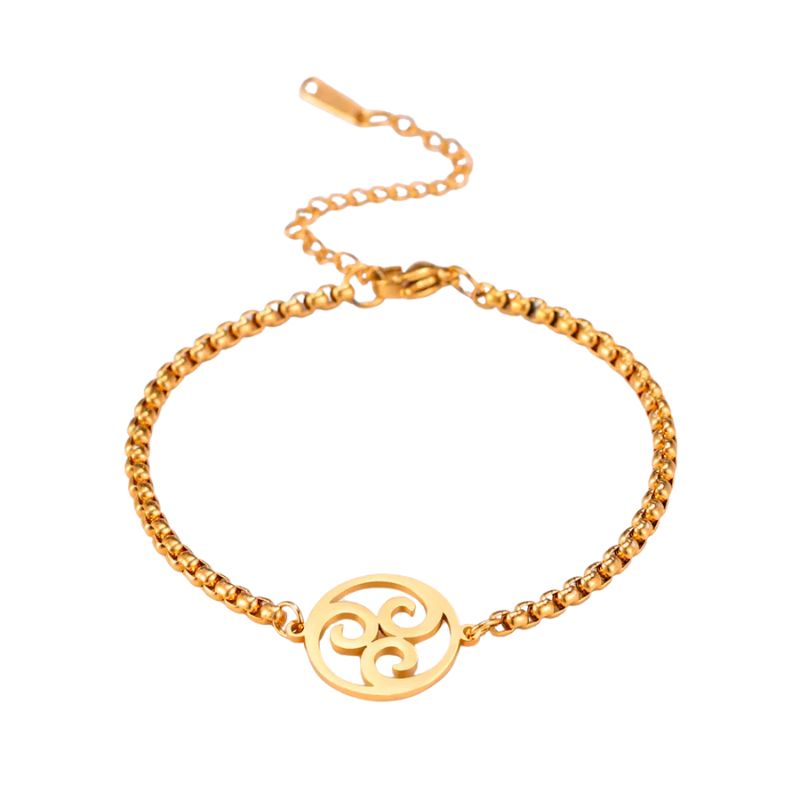 Bracelet Triskel pour femme en acier inoxydable finition or