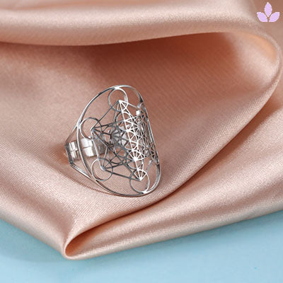 Bague Cube de Métatron Argent