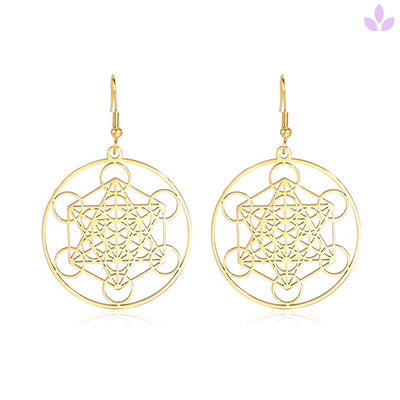 boucles d'oreilles metatron or