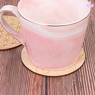 Dessous de verre Fleur de vie en bois