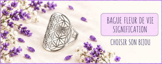 Bague Fleur de vie Illumination argentée et titre Bague Fleur de vie signification