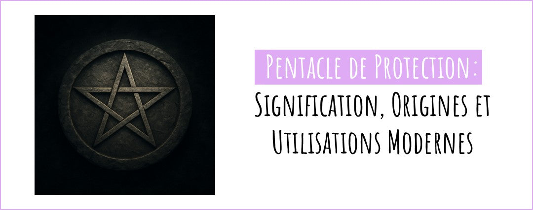 Pentacle de protection gravé dans une pierre sombre, entouré d’un cercle mystique