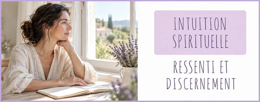 Intuition spirituelle : ressenti et discernement, avec une femme devant un carnet
