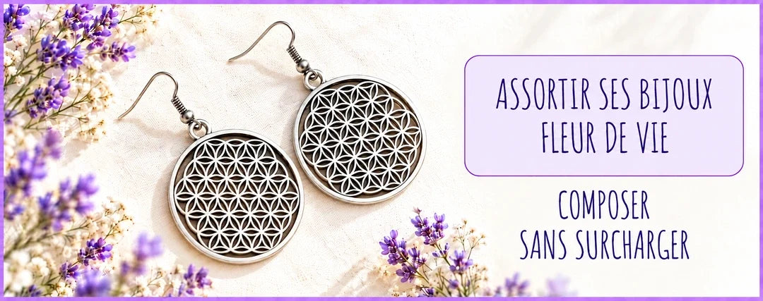 Assortir ses bijoux Fleur de vie sans surcharger, avec les boucles Délicatesse