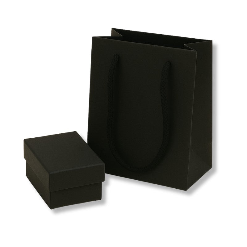 Sac cadeau noir élégant avec écrin noir pour bijou ou petit objet précieux