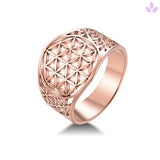 Bague Fleur de vie en or rose