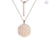 Collier fleur de vie en or rose