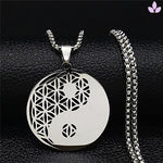 collier yin yang argent