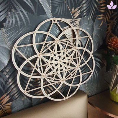 Weing Mandala Fleur de Vie Murale en Bois, Fleur de Vie Art Mural, Fleur de  Vie pour Recharger Les Pierres Decoration Cadre Fleur Vie Décoration Murale  Deco ésoterisme Spirituel ésotérique Objet 