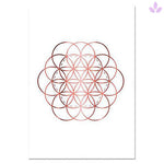 Poster fleur de vie or rose