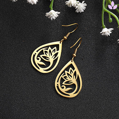 boucle d'oreille arbre de vie lotus