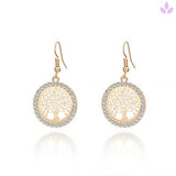 boucle d'oreille pour femme arbre de vie en or 