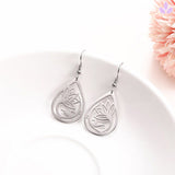 boucle d'oreille lotus arbre de vie en argent