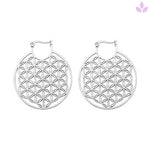 boucle oreille fleur de vie en argent