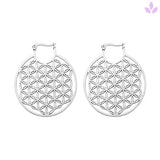 boucle oreille fleur de vie en argent