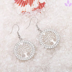 boucles d'oreille pour femme arbre de vie en argent