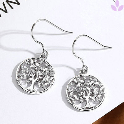 boucles d'oreilles arbre de vie en argent