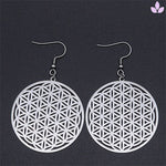 Boucles d'oreilles fleur de vie en argent