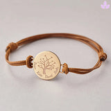 bracelet arbre de vie personnalisé or