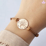 bracelet arbre de vie personnalisé or rose