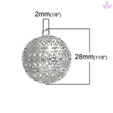 pendentif fleur de vie en argent boule avec taille