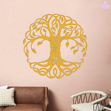 sticker arbre de vie celtique jaune